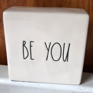 Rae Dunn reversible ceramic paperweight decor